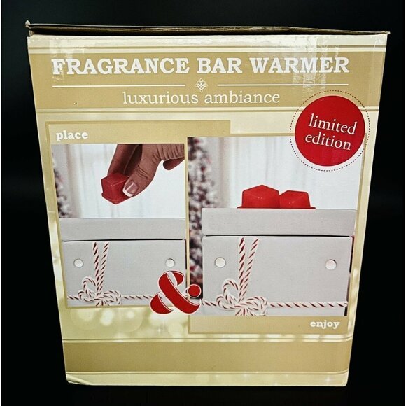 Wax Warmer Bakers Box Ceramic Peppermint Candy Cane Fragrance Bar Gift Electric - Picture 3 of 6